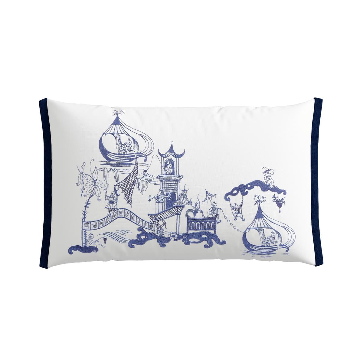 Voyaging Koi Cushion By Sanderson In Midnight Blue